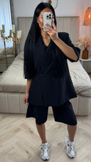 Oversized Blazerpak met Bermuda Shorts – 2-Delige Set