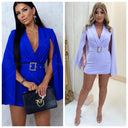 Mega Hype V Neck Cape Playsuit D Belt