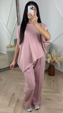2-Piece Set met Asymmetrische Top en Rechte Broek