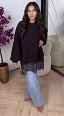 Oversized Trui met Kanten Detail