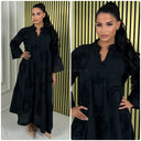 Collar Embroidery Pleated Dress