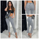 Premium Quality Stretch Clean Three Quarter Wide Leg Jeans 77318