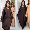 Ruffle Sleeve Basic Oversized Maxi Dress