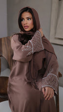 786 | Chester Detail Abaya + Tie Belt + Scarf