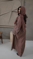 786 | Chester Detail Abaya + Tie Belt + Scarf