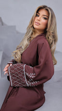 786 | Chester Detail Abaya + Tie Belt + Scarf