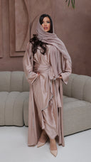 786 | Kimono Diamond Detail + Tie Belt Dress + Scarf