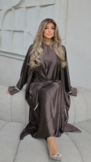 786 | Kimono Diamond Detail + Tie Belt Dress + Scarf