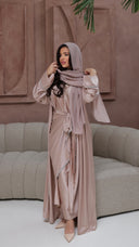 786 | Kimono Diamond Detail + Tie Belt Dress + Scarf