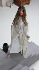 786 | Kimono Diamond Detail + Tie Belt Dress + Scarf