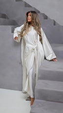 786 | Kimono Diamond Detail + Tie Belt Dress + Scarf