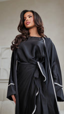 786 | Kimono Diamond Detail + Tie Belt Dress + Scarf