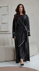 786 | Kimono Diamond Detail + Tie Belt Dress + Scarf