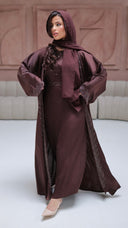786 | Kimono Stones Detail + Pleated Dress + Tie Belt + Scarf