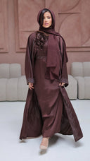 786 | Kimono Stones Detail + Pleated Dress + Tie Belt + Scarf