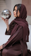 786 | Kimono Stones Detail + Pleated Dress + Tie Belt + Scarf
