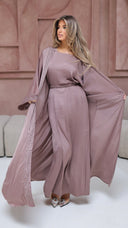 786 | Kimono Stones Detail + Pleated Dress + Tie Belt + Scarf