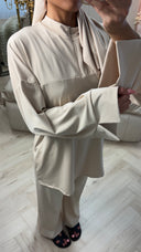 Zipper Essential Burkini Split Sleeve Detail + Hijab -Tie Belt