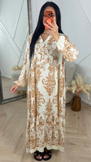 Bohemian Print Maxi Jurk met Knoopsluiting 5612