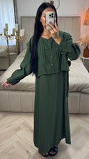 2-Delige Set met Maxi Jurk en Cropped Blouse – Viscoseblend