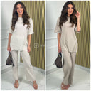Short Folded Sleeves Thin Ribbed Musthave Set