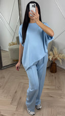 2-Piece Set met Asymmetrische Top en Rechte Broek