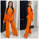 Glossy Zigzag Tie Belt Set