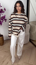Gestreept Oversized Longsleeve T-shirt