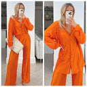 Glossy Zigzag Blouse Set