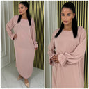 Normal Size Ruffle Sleeve Basic Dress