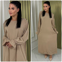 Normal Size Ruffle Sleeve Basic Dress