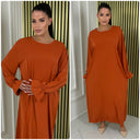 Normal Size Ruffle Sleeve Basic Dress