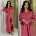 V Neck Collar Oversized Maxi Slit Tie Sleeve Detail