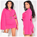 Mega Hype V Neck Cape Playsuit D Belt