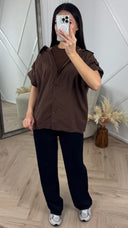 Oversized Blouse met Geïntegreerde Rib Top