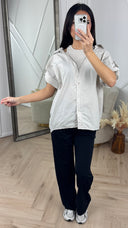 Oversized Blouse met Geïntegreerde Rib Top