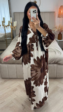 Maxi Jurk met Bloemenprint en Knoopsluiting – Viscose