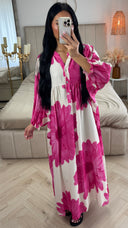 Maxi Jurk met Bloemenprint en Knoopsluiting – Viscose