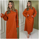 Normal Size Ruffle Sleeve Basic Dress