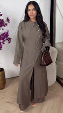 Abaya Set met Chinese Knoopsluiting