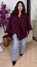 Cape Coat met Faux Fur Kraag en Ceintuur