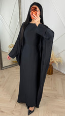 Abaya Jurk met Strass Details en Cape Mouwen
