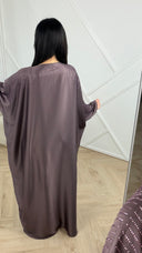 Abaya Jurk met Strass Details en Cape Mouwen