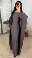 Abaya Jurk met Strass Details en Cape Mouwen