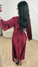 Abaya Maxi Jurk met Achterstrik en Wijde Mouwen