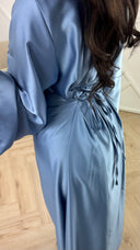 Abaya Maxi Jurk met Achterstrik en Wijde Mouwen