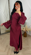 Abaya Maxi Jurk met Achterstrik en Wijde Mouwen