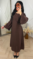 Abaya Maxi Jurk met Achterstrik en Wijde Mouwen