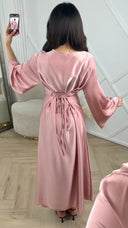 Abaya Maxi Jurk met Achterstrik en Wijde Mouwen
