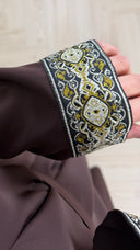 Abaya Maxi Jurk met Borduurdetail en Tailleceintuur